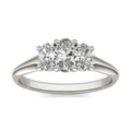 1 CTW Oval Lab Grown Diamond Three Stone Engagement Ring 14K White Gold (G-VS) - LUXGRIAL