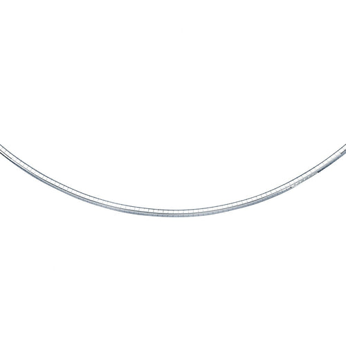 14k White Gold Chain in a Classic Omega (3 mm) - LUXGRIAL