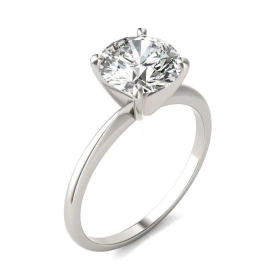 2 CTW Round Lab Grown Diamond Solitaire Engagement Ring 14K White Gold (G-VS) - LUXGRIAL