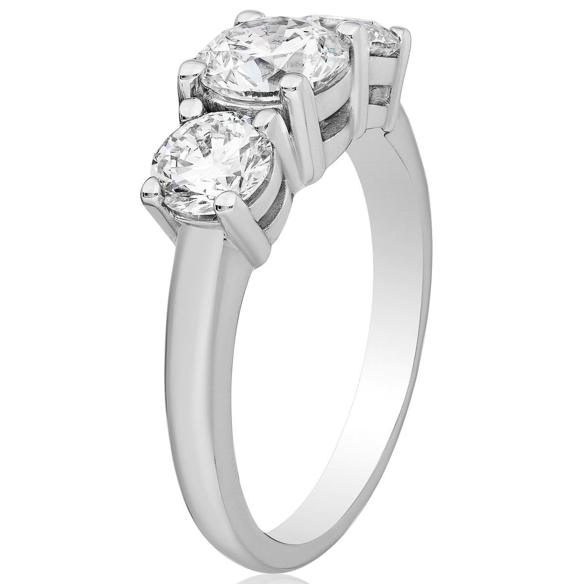 2 CTW AGI Certified Lab Grown Diamond (G-VS) Three Stone Engagement Ring in Choice of 14K Yellow or 14k White Gold - LUXGRIAL