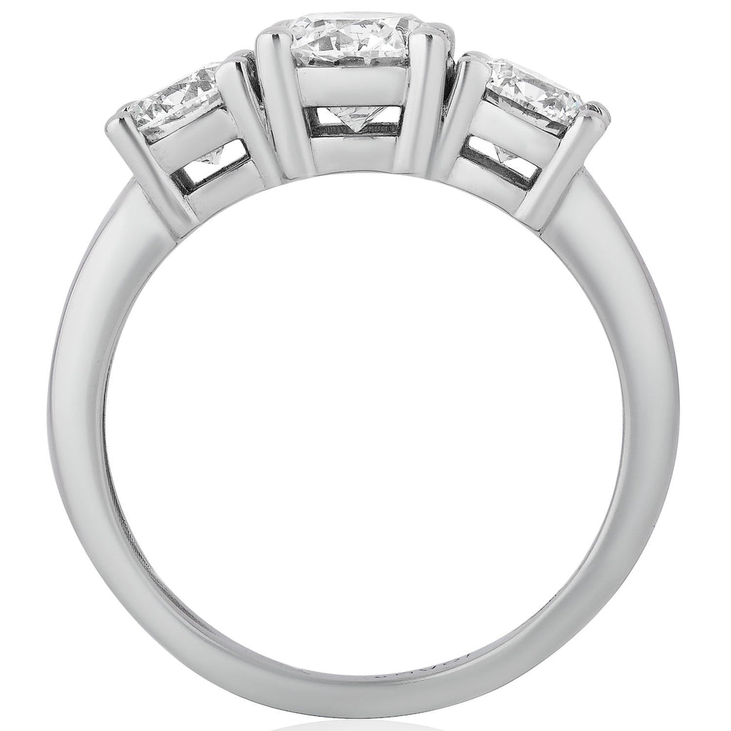 2 CTW AGI Certified Lab Grown Diamond (G-VS) Three Stone Engagement Ring in Choice of 14K Yellow or 14k White Gold - LUXGRIAL