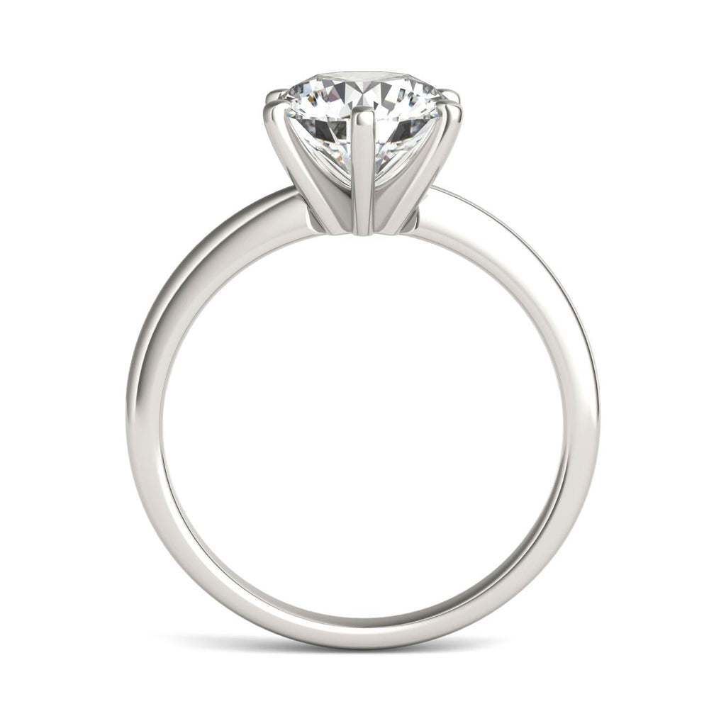 2 CTW Round Lab Grown Diamond Six Prong Solitaire Engagement Ring - G-VS Clarity, AGI Certified, 14K White Gold - LUXGRIAL