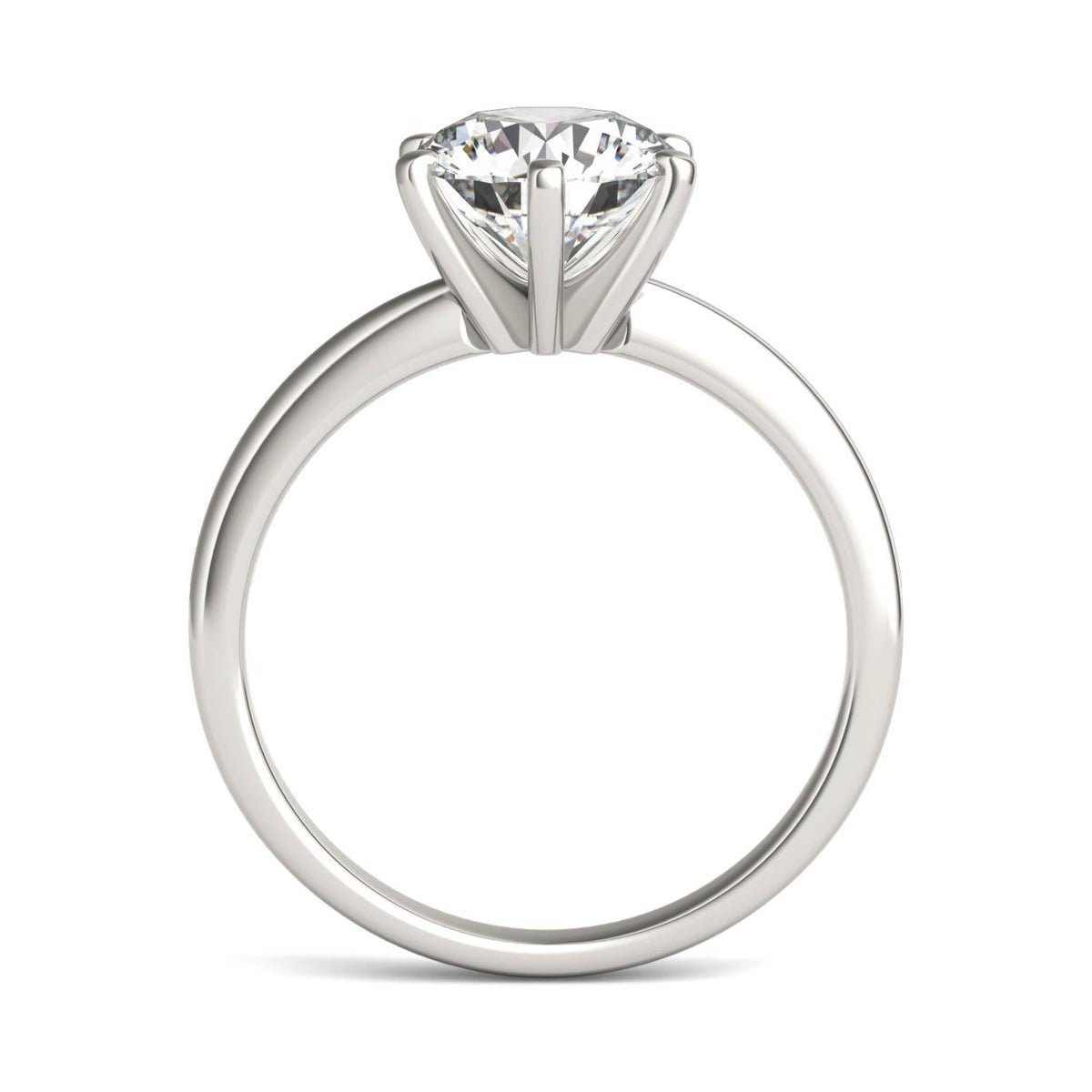 2 CTW Round Lab Grown Diamond Six Prong Solitaire Engagement Ring - G-VS Clarity, AGI Certified, 14K White Gold - LUXGRIAL