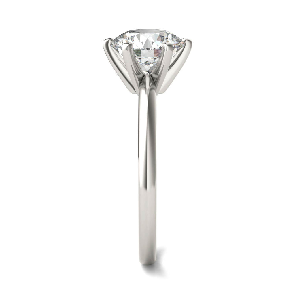 2 CTW Round Lab Grown Diamond Six Prong Solitaire Engagement Ring - G-VS Clarity, AGI Certified, 14K White Gold - LUXGRIAL