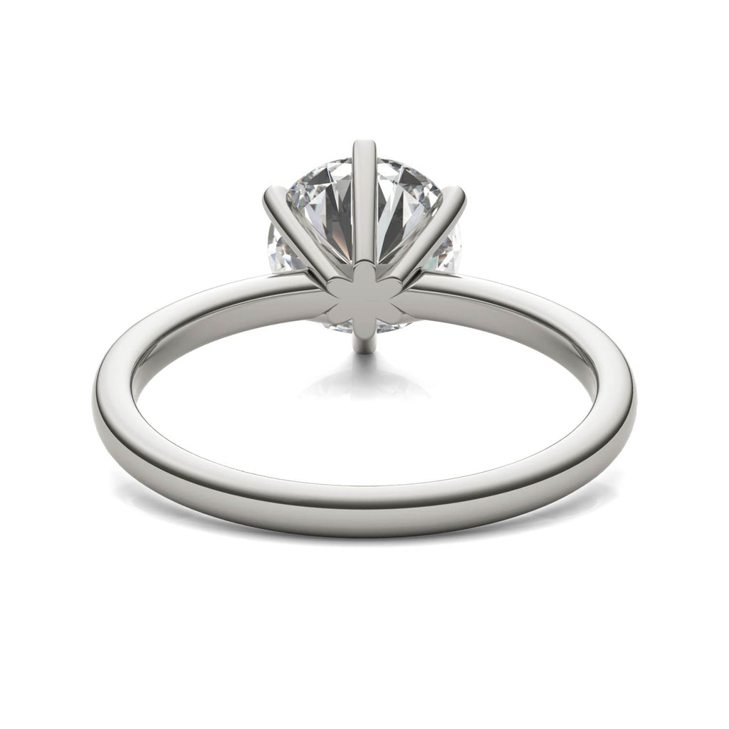 2 CTW Round Lab Grown Diamond Six Prong Solitaire Engagement Ring - G-VS Clarity, AGI Certified, 14K White Gold - LUXGRIAL
