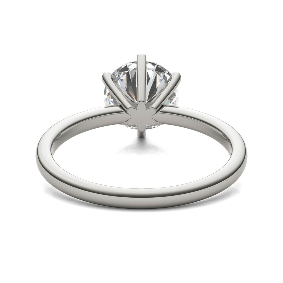 2 CTW Round Lab Grown Diamond Six Prong Solitaire Engagement Ring - G-VS Clarity, AGI Certified, 14K White Gold - LUXGRIAL