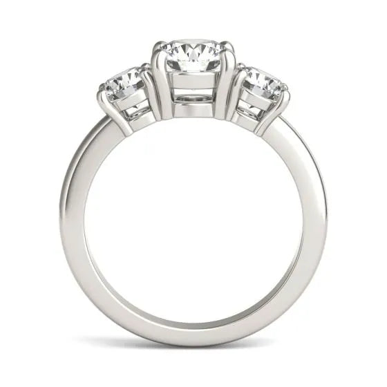 2 CTW AGI Certified Lab Grown Diamond (G-VS) Three Stone Engagement Ring in Choice of 14K Yellow or 14k White Gold - LUXGRIAL