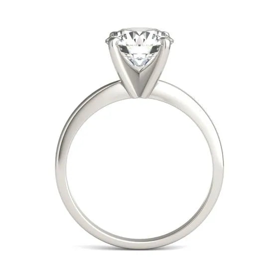 2 CTW Round Lab Grown Diamond Solitaire Engagement Ring 14K White Gold (G-VS) - LUXGRIAL