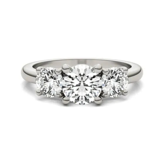 2 CTW AGI Certified Lab Grown Diamond (G-VS) Three Stone Engagement Ring in Choice of 14K Yellow or 14k White Gold - LUXGRIAL