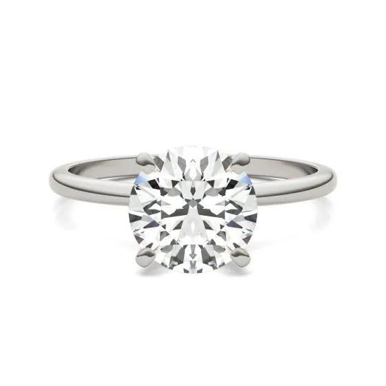 2 CTW Round Lab Grown Diamond Solitaire Engagement Ring 14K White Gold (G-VS) - LUXGRIAL