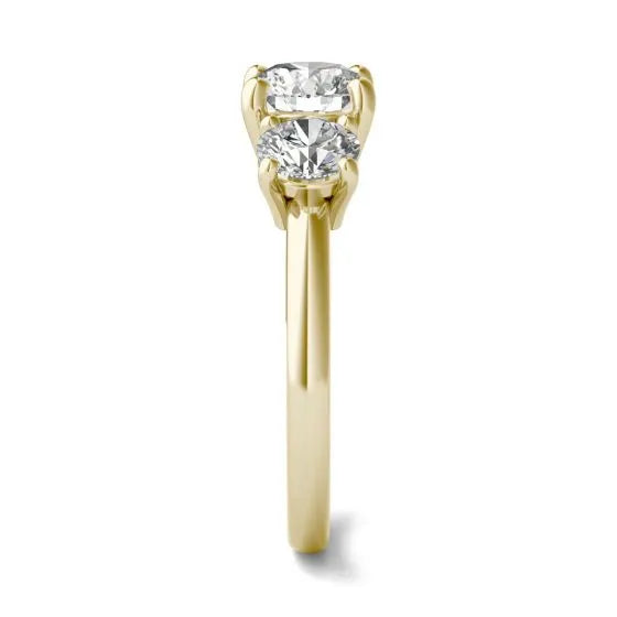 2 CTW AGI Certified Lab Grown Diamond (G-VS) Three Stone Engagement Ring in Choice of 14K Yellow or 14k White Gold - LUXGRIAL
