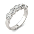 AGI Certified 1 1/4 CTW Round Lab Grown Diamond (G/VS) Five Stone Anniversary Band in 14K White Gold - LUXGRIAL