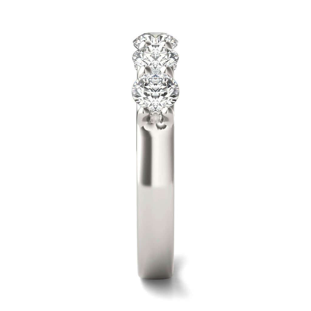 AGI Certified 1 1/4 CTW Round Lab Grown Diamond (G/VS) Five Stone Anniversary Band in 14K White Gold - LUXGRIAL