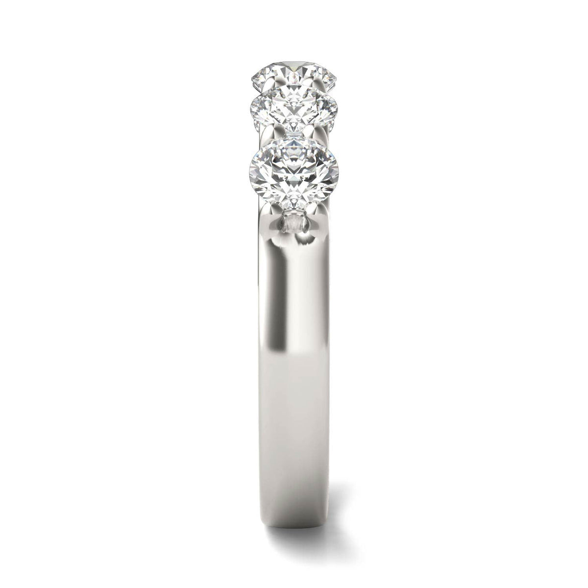 AGI Certified 1 1/4 CTW Round Lab Grown Diamond (G/VS) Five Stone Anniversary Band in 14K White Gold - LUXGRIAL