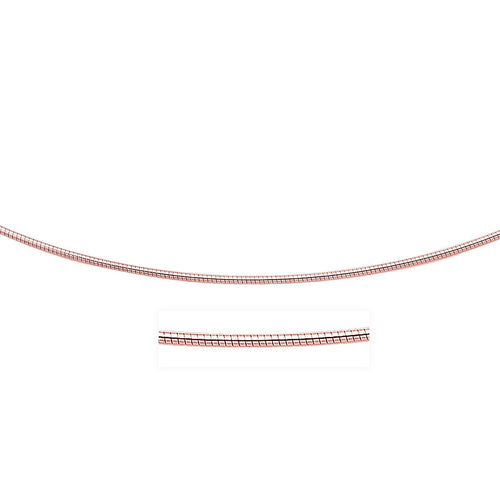14k Rose Gold Necklace in a Round Omega Chain Style - LUXGRIAL