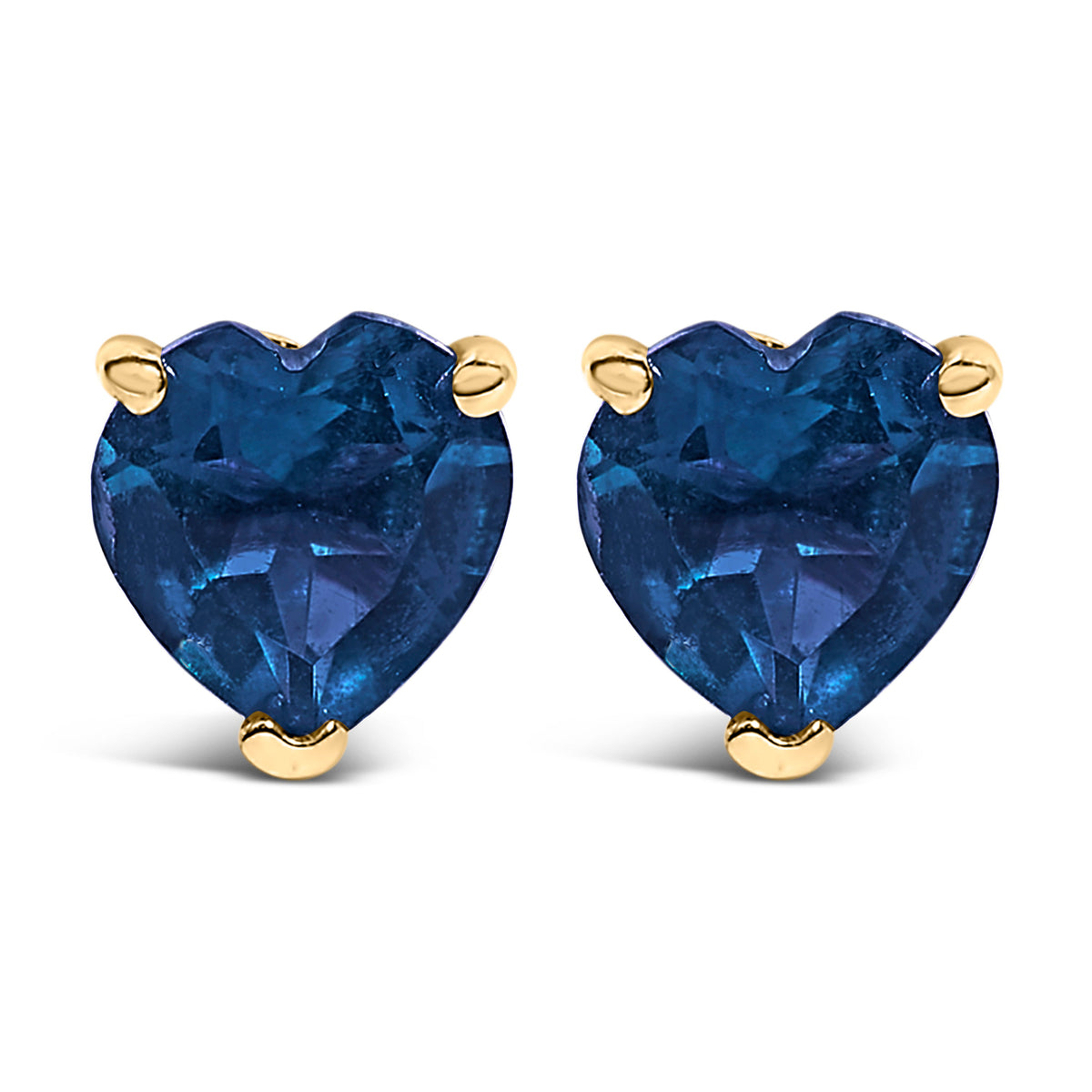 14K White Gold 5MM Heart Cut Purple Amethyst Solitaire Stud Earrings - LUXGRIAL