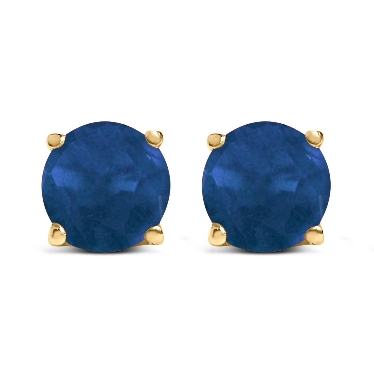 14K White Gold 5X5MM Round Purple Amethyst Solitaire Stud Earrings - LUXGRIAL