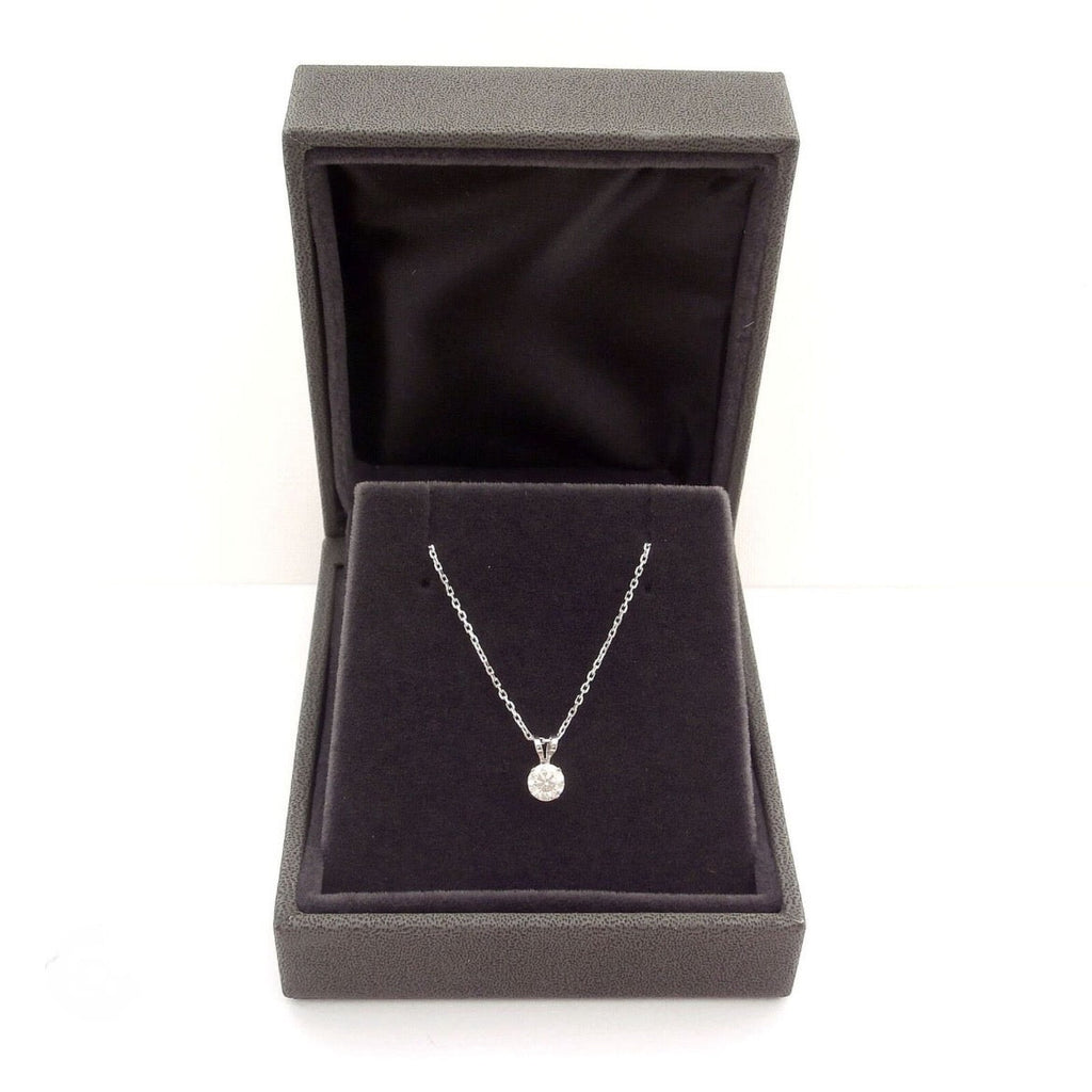 1.00 CTW AGI Certified Lab Grown Diamond Pendant - G/VS Clarity Round Cut in Choice of 14K White or Yellow Gold - LUXGRIAL
