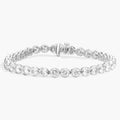 10 CTW Bezel Set Created Moissanite Tennis Bracelet in 14Kt Gold Plated – Round Cut, 7 Inch - LUXGRIAL