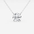 3.00 ct Lab Grown Round Diamond Floating Solitaire Pendant in 14K White or Yellow Gold – AGI Certified - LUXGRIAL