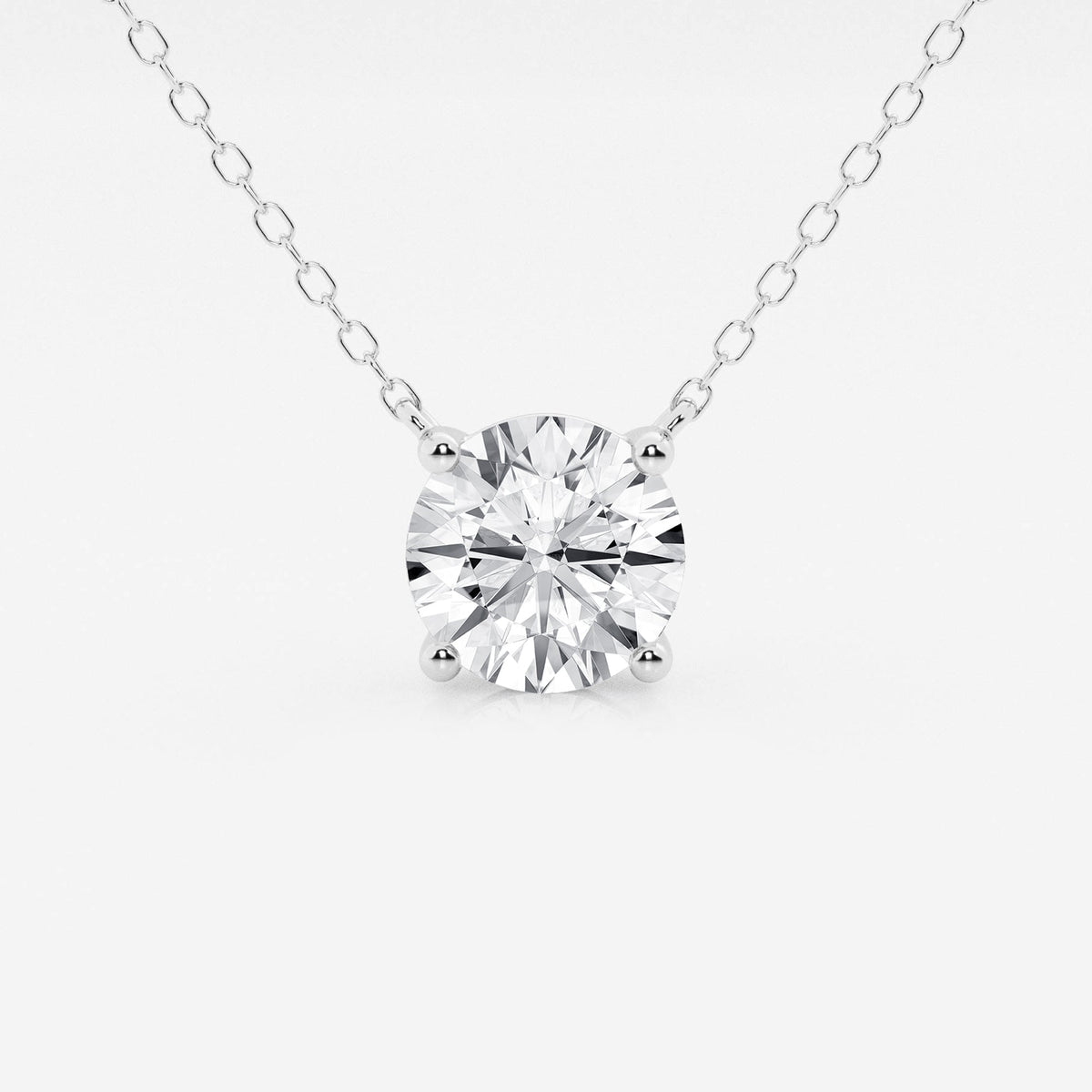 3.00 ct Lab Grown Round Diamond Floating Solitaire Pendant in 14K White or Yellow Gold – AGI Certified - LUXGRIAL