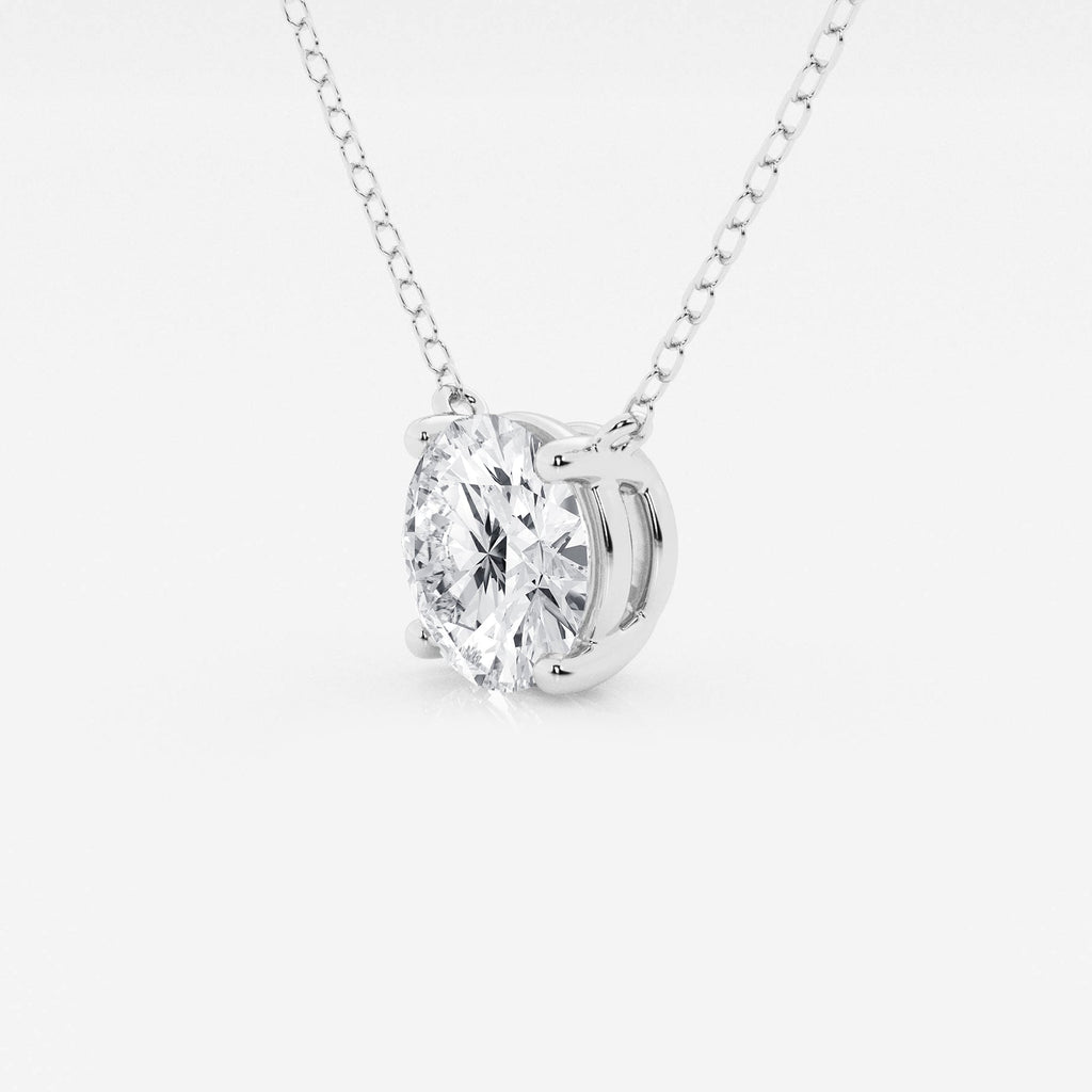 3.00 ct Lab Grown Round Diamond Floating Solitaire Pendant in 14K White or Yellow Gold – AGI Certified - LUXGRIAL