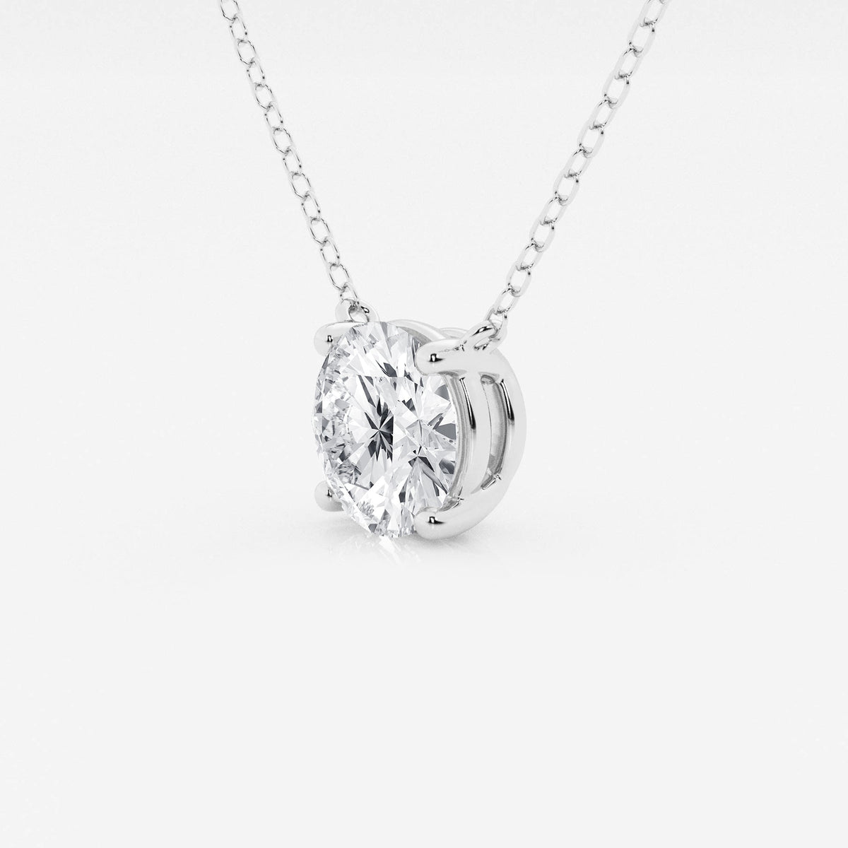3.00 ct Lab Grown Round Diamond Floating Solitaire Pendant in 14K White or Yellow Gold – AGI Certified - LUXGRIAL