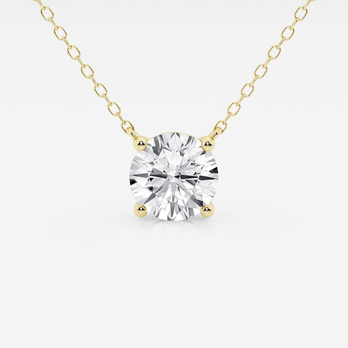 3.00 ct Lab Grown Round Diamond Floating Solitaire Pendant in 14K White or Yellow Gold – AGI Certified - LUXGRIAL