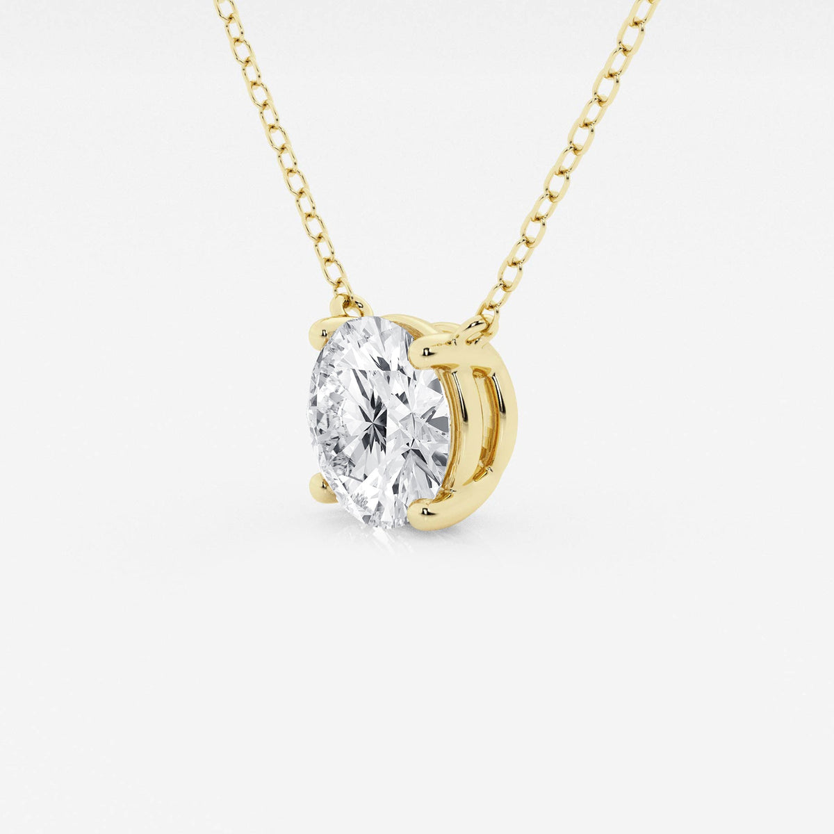 2.00 CTW Lab Grown Round F/G VS1 Diamond Floating Solitaire Pendant in 14K White or Yellow Gold – AGI Certified - LUXGRIAL