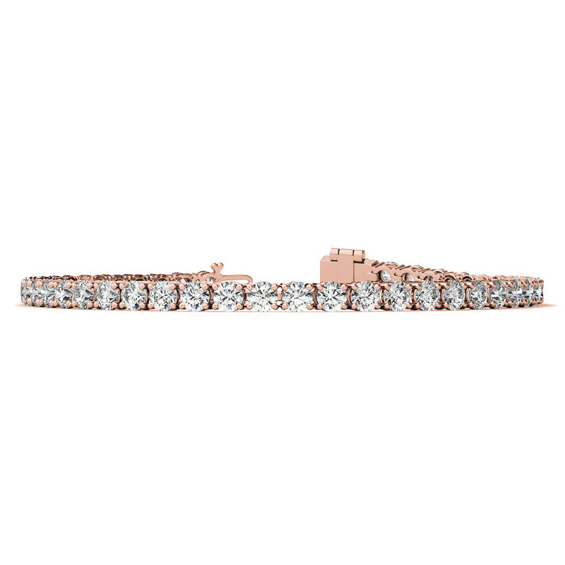 Set of Three 6ctw Created Moissanite Tennis Bracelets – 3mm Stones – 14K Gold Overlay in White, Yellow & Rose Gold - LUXGRIAL