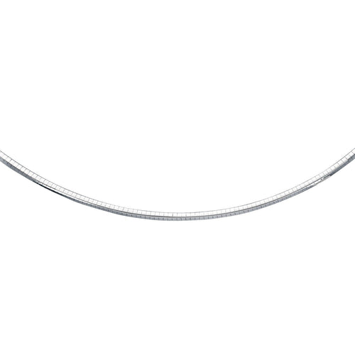 14k White Gold Chain in a Classic Omega Design (4 mm) - LUXGRIAL