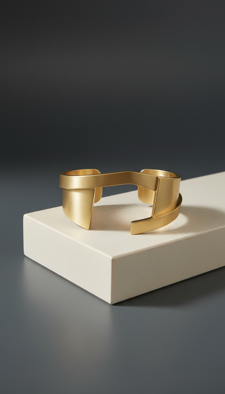 Gold Geometric Cuff Bracelet