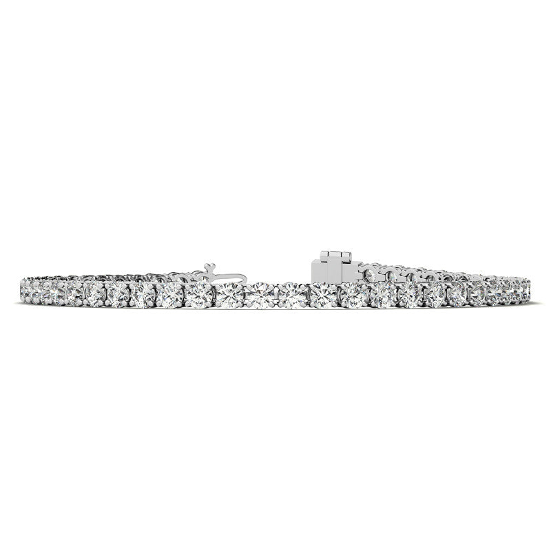 Set of Three 6ctw Created Moissanite Tennis Bracelets – 3mm Stones – 14K Gold Overlay in White, Yellow & Rose Gold - LUXGRIAL