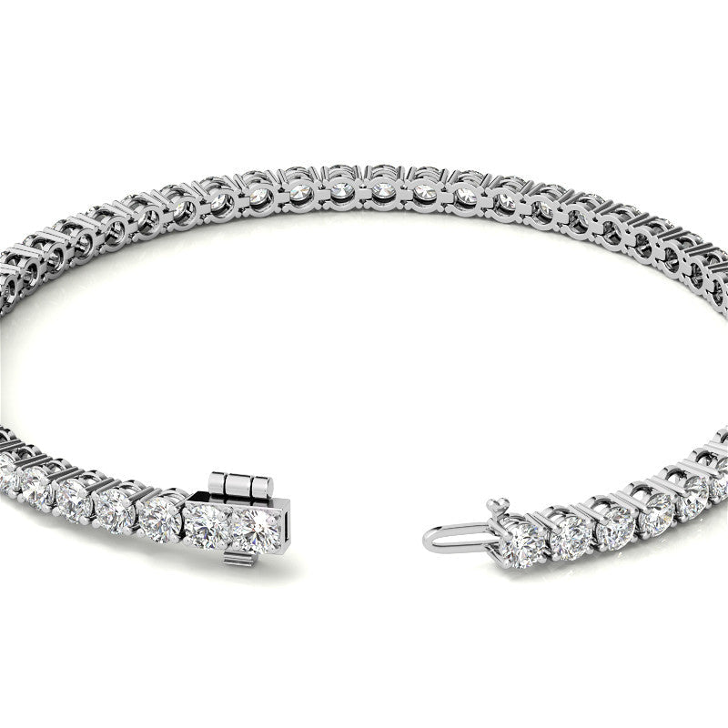 Set of Three 6ctw Created Moissanite Tennis Bracelets – 3mm Stones – 14K Gold Overlay in White, Yellow & Rose Gold - LUXGRIAL