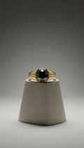 Platinum Signet Ring With Black Diamond