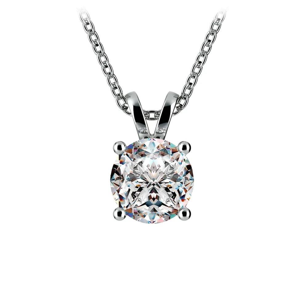 1.00 CTW AGI Certified Lab Grown Diamond Pendant - G/VS Clarity Round Cut in Choice of 14K White or Yellow Gold - LUXGRIAL