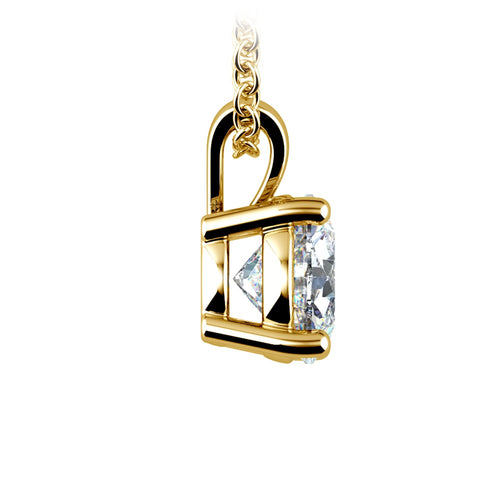 1.50 Ctw Prong Set Round Lab Grown Diamond Pendant In White /Yellow Gold G-VS - LUXGRIAL