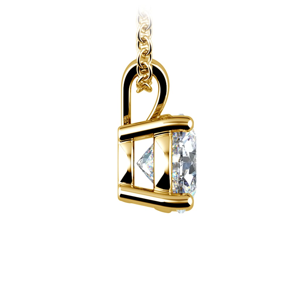1.00 CTW AGI Certified Lab Grown Diamond Pendant - G/VS Clarity Round Cut in Choice of 14K White or Yellow Gold - LUXGRIAL