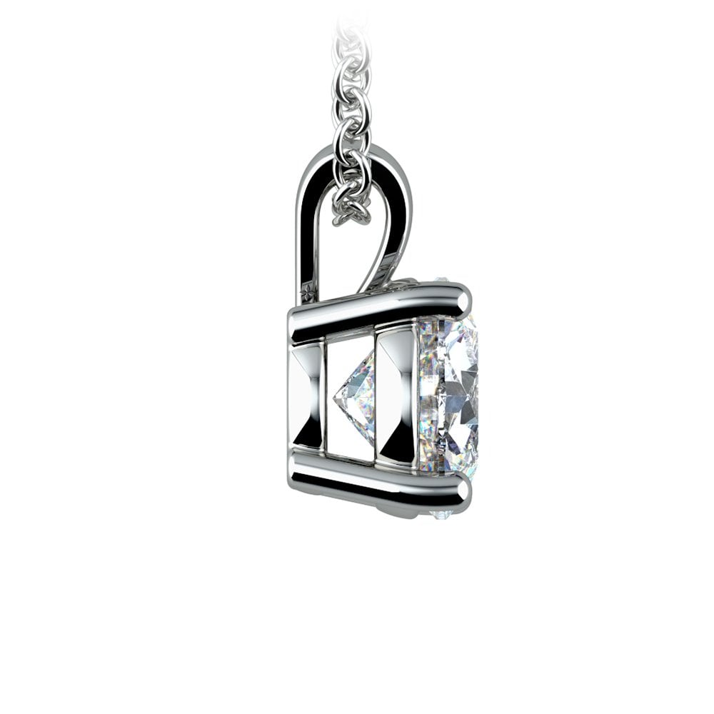 1.50 Ctw Prong Set Round Lab Grown Diamond Pendant In White /Yellow Gold G-VS - LUXGRIAL
