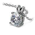 1.50 Ctw Prong Set Round Lab Grown Diamond Pendant In White /Yellow Gold G-VS - LUXGRIAL