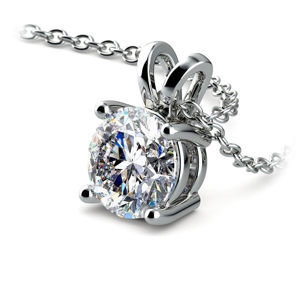 1.50 Ctw Prong Set Round Lab Grown Diamond Pendant In White /Yellow Gold G-VS - LUXGRIAL